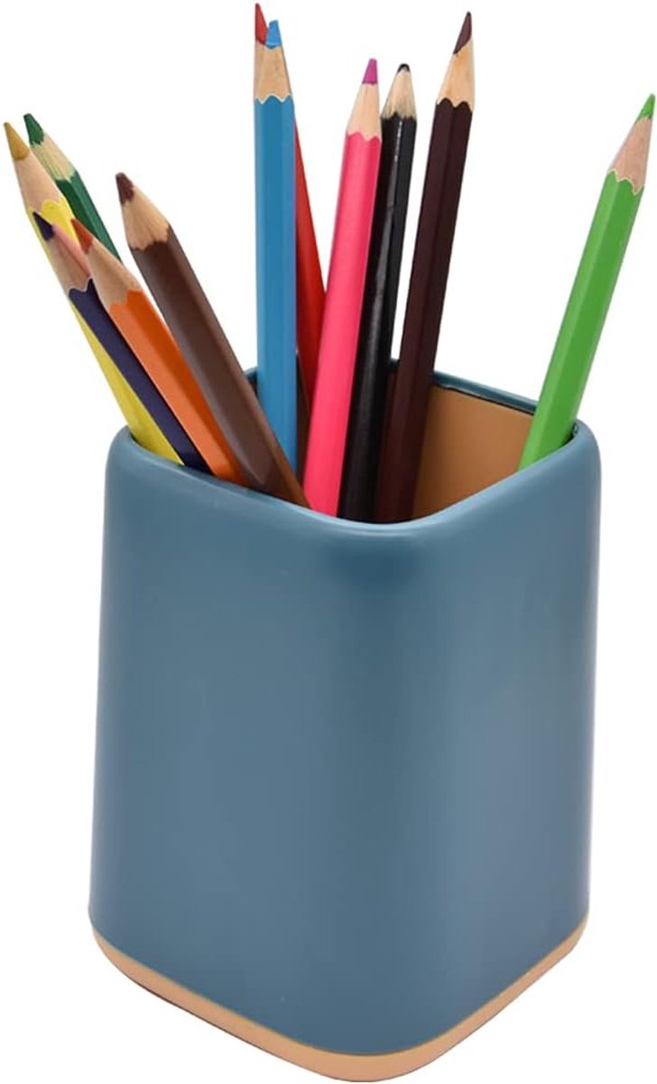 1 stuks creatieve potloodhouder, student briefpapier vat, kantoorbenodigdheden organiserende doos, pennenhouder, blauw