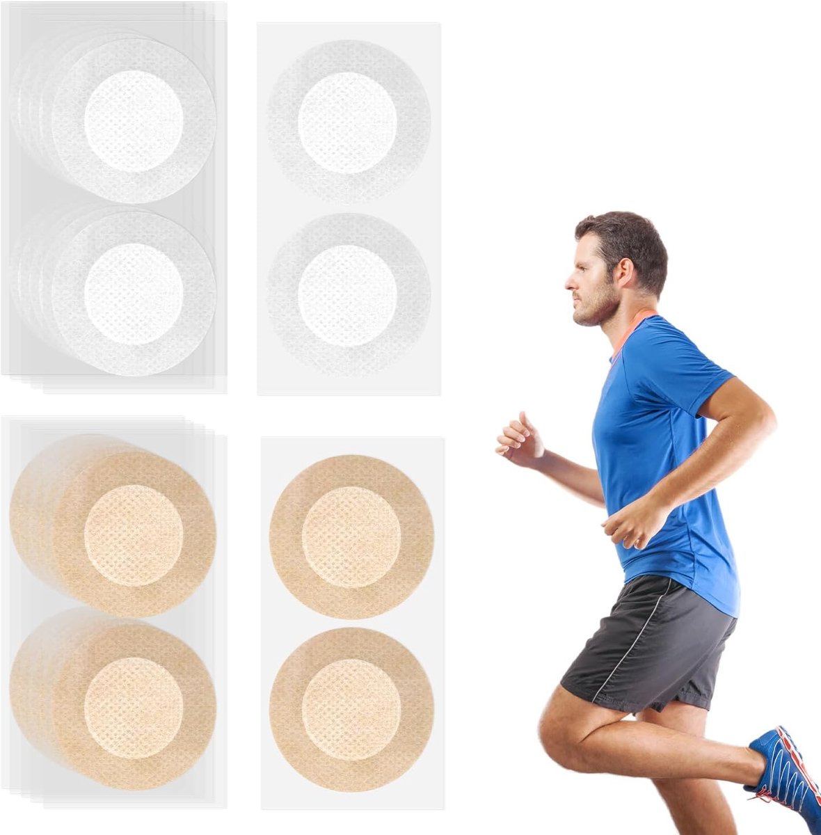 50 Paar Tepelplakkers voor Mannen, Onzichtbare Anti-Schuur Bescherming, Zweetbestendig voor Hardlopen en Fitness
