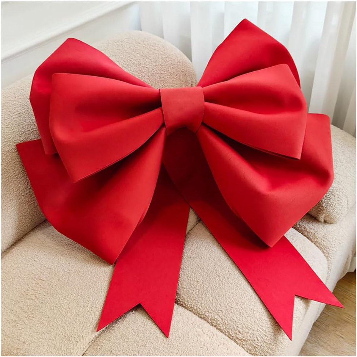 Rode Strik Handgemaakte DIY Strik Gigantische Strik voor Auto Valentijnsdag Kerstmis Cadeau Bruiloft Decoratie en Verjaardag Feest Decoratie Chinees Rood 30cm