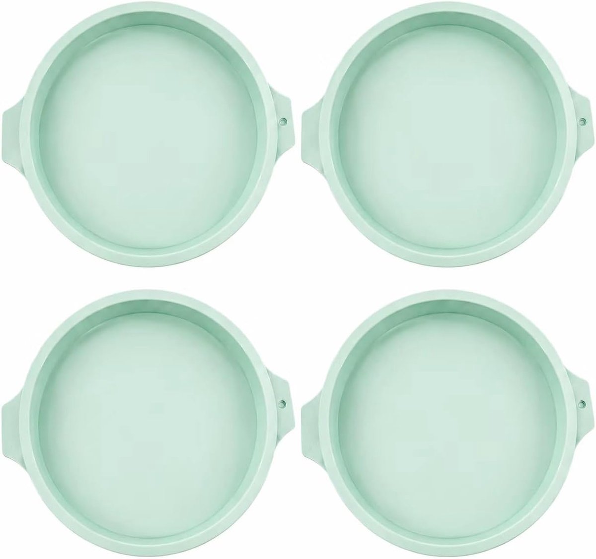 4 stuks siliconen mal ronde siliconen vormen siliconen bakvorm cakevorm bakvorm antiaanbaklaag flexibel groen 20 cm cake