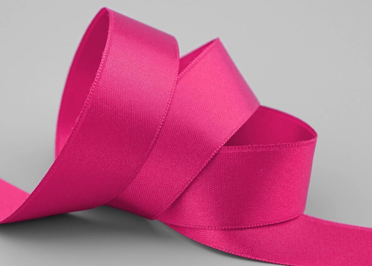 25 m x 25 mm satijnen lint ROZE (606) dubbelzijdig lint van satijn zonder draad, zacht en glanzend, geschikt voor cadeauverpakking, decoratieve band, dubbelzijdig decoratielint, decoreren