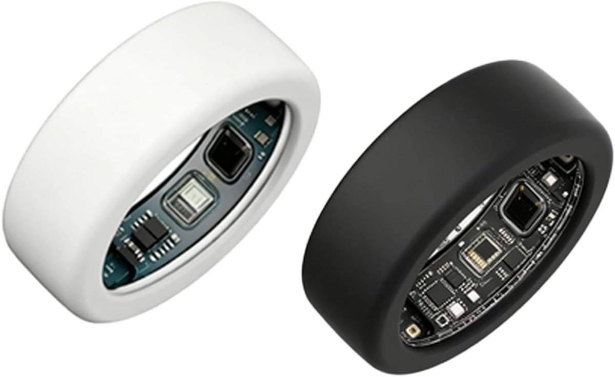 Beschermhoes voor OURA Ring 5, zachte ringafdekking, maat M (10-13), 2 stuks, accessoires voor wearables, zwart-wit