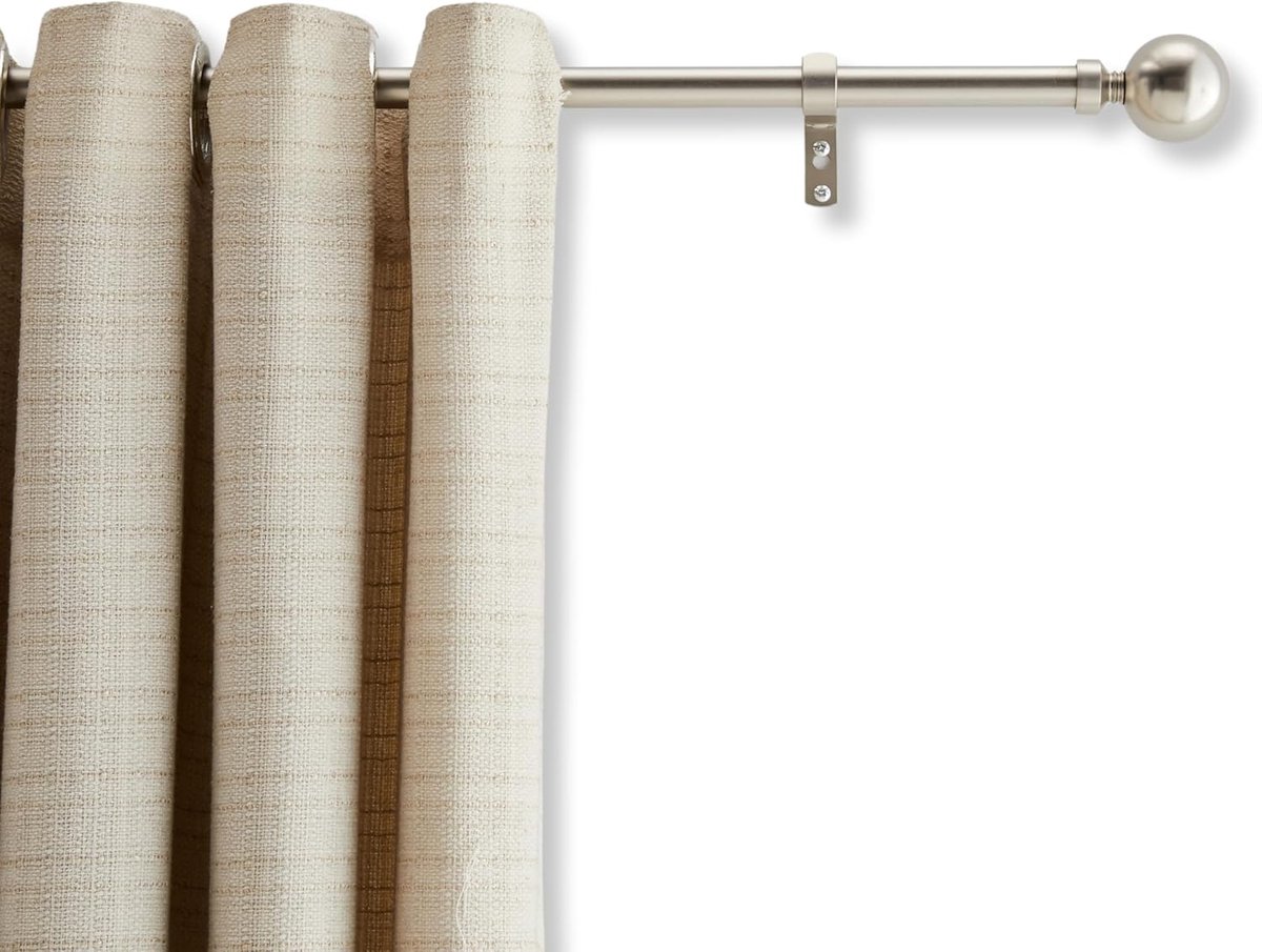 Gordijnroede uitschuifbaar 240-360 cm - zilver - flexibel systeem - eenvoudig te monteren - SnelShoppen