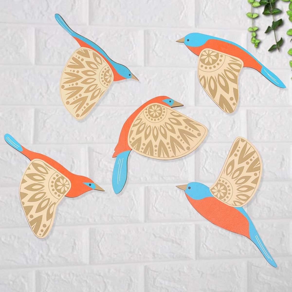 Moderne houten wanddecoratie, handgemaakte vogelwanddecoratie, houten hangornamenten voor woondecoratie, moderne houten wanddecoratie, voor woonkamer, slaapkamer, hal