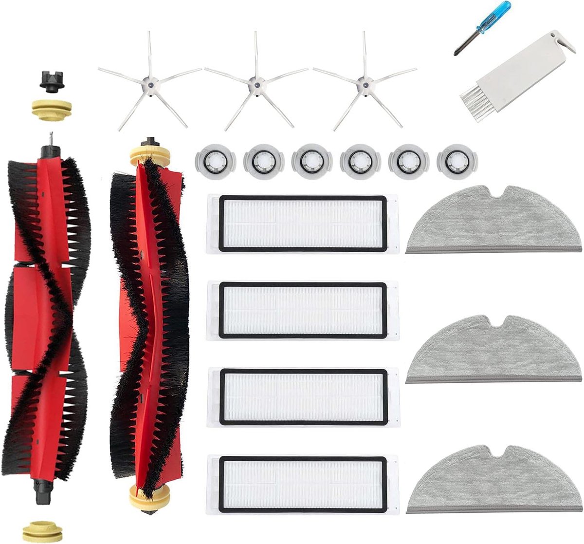 19-pack Onderdelen Accessoires voor Xiaomi Roborock S5 Max S50 S6 Pure S6 MaxV E4 E5 stofzuiger Witte zijborstels Mop pads Doeken Hoofdrolborstel