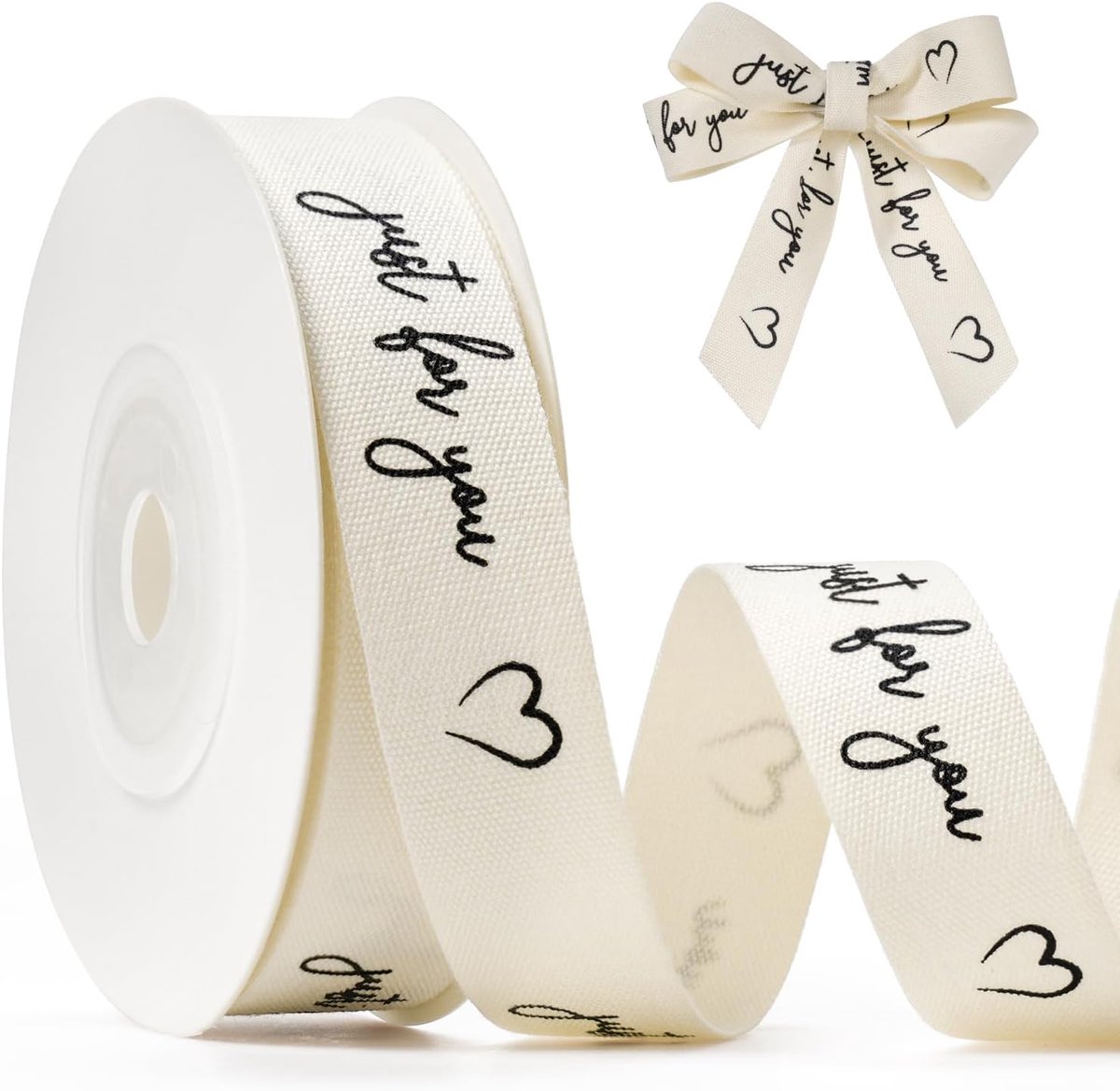 for You Bedrukt lint 15 cm x 25 m katoenen lint voor geschenkverpakking, feestdecoraties, jubileumdecoratie, handgemaakte kaarten