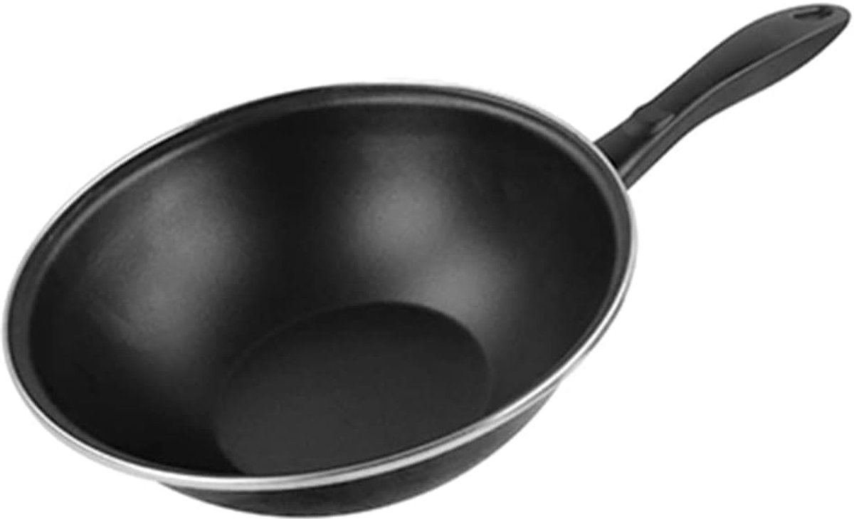 wok, staal, zwart, centimeter