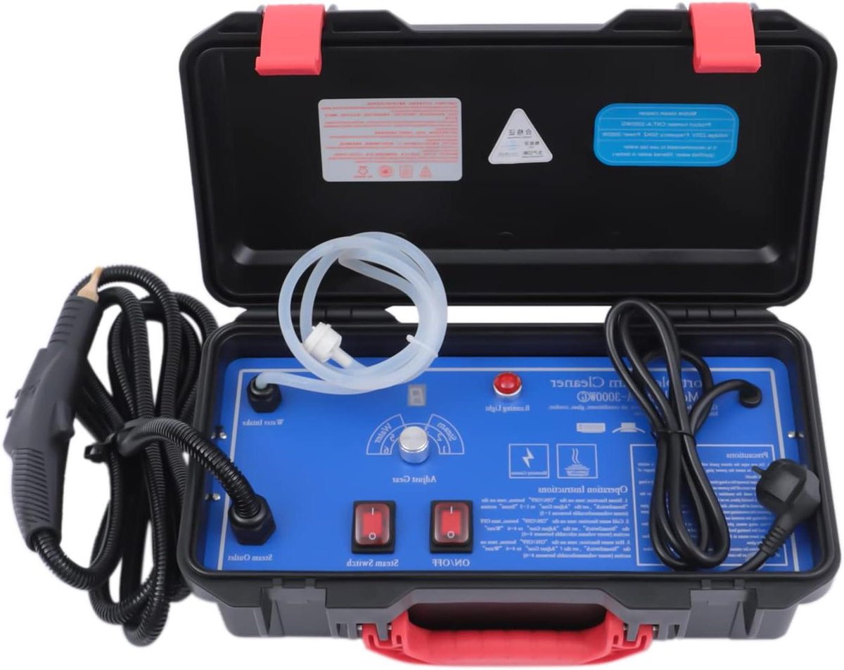 Multifunctionele Stoomreiniger - Hoge Druk Reiniger - Grondige Schoonmaak - 6 standen instelbaar - 3000 W - Zwart