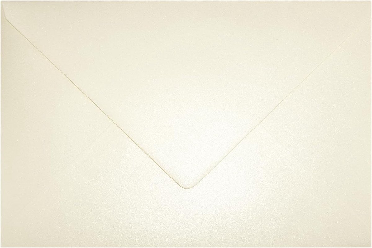 100 parelmoer crème C5 enveloppen 162x229mm Aster Metallic Cream puntige klep zonder venster parelglans voor uitnodigingen wenskaarten bedankbriefje