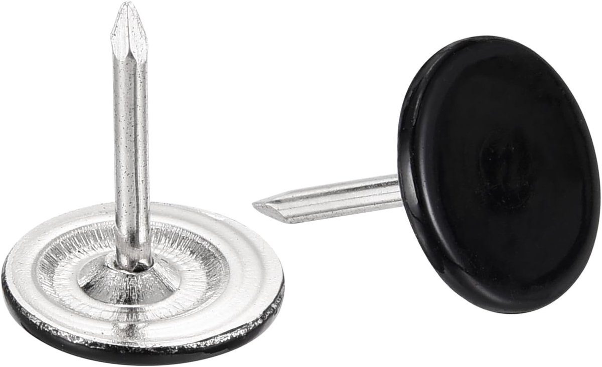 60 stuks meubelnagels, 11 mm x 13 mm platte kop, decoratieve meubelnagels, duimnagel voor meubels, bank, hoofdeinden, zwart