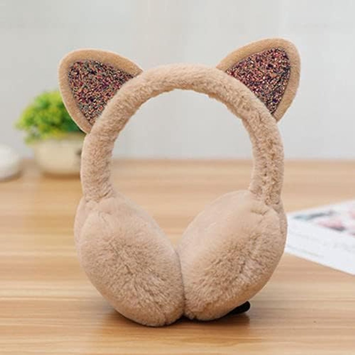 Ear warmer Girl Fur Winter Earmuffs Glitter Sequin Earmuffs Headband Soft Fluffy Earmuffs