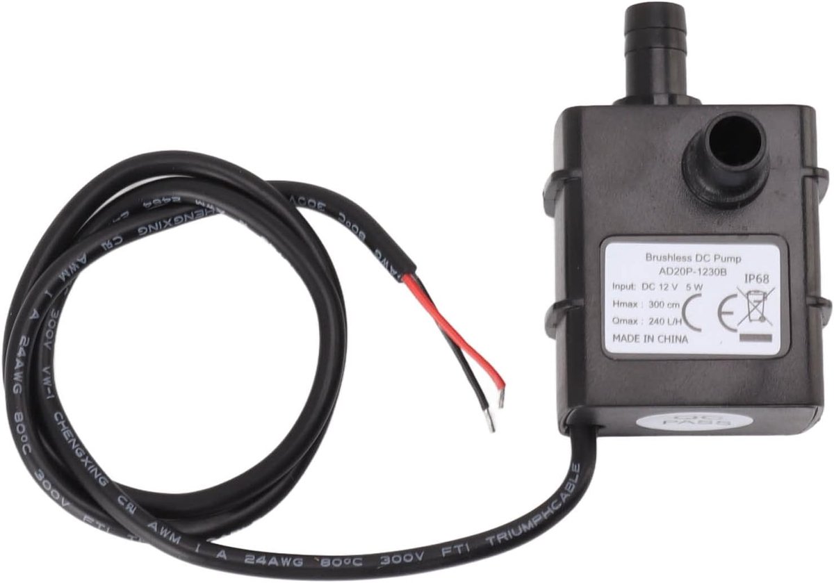 DC 12V borstelloze motorpomp, geluidsarme mini-waterkoeling dompelpomp, micro-centrifugaalpomp voor watercirculatiekoeling en water