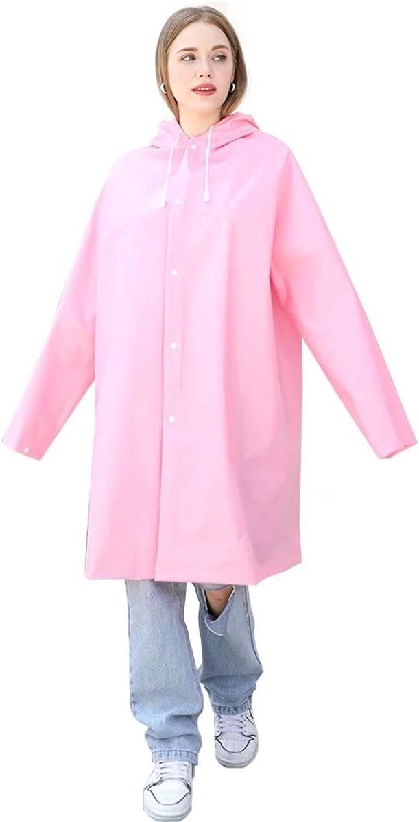 Draagbare EVA-Regenjassen Herbruikbare Regenponcho Met Capuchon En Mouwen Dikke Regenjas Voor Heren En Dames Outdoor Wandelen Camping Noodregenjas