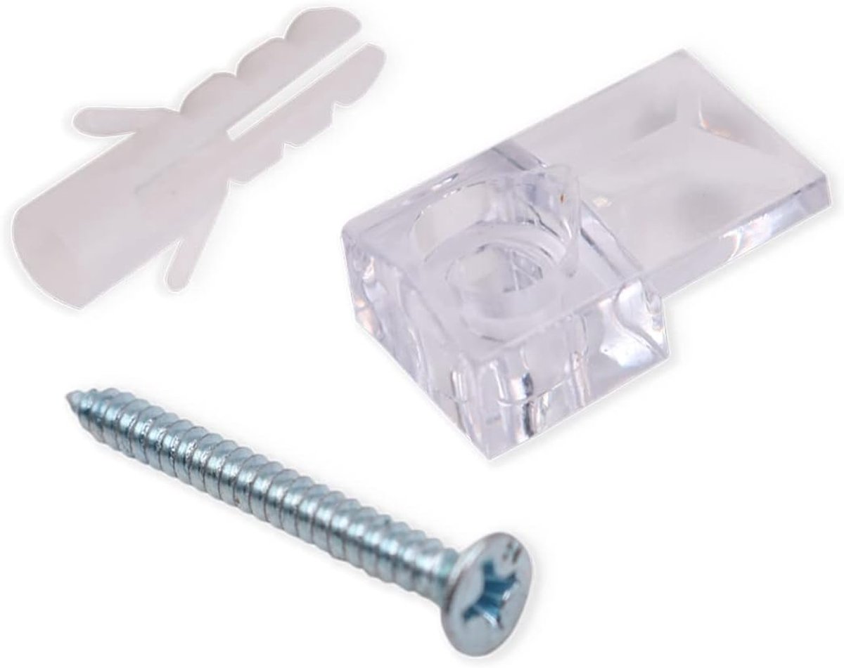 20 Pack Plastic Spiegel Houder Clips Glas Retainer Clips Kit voor Bevestiging Spiegel met Schroeven en Spiegel Opknoping Kit