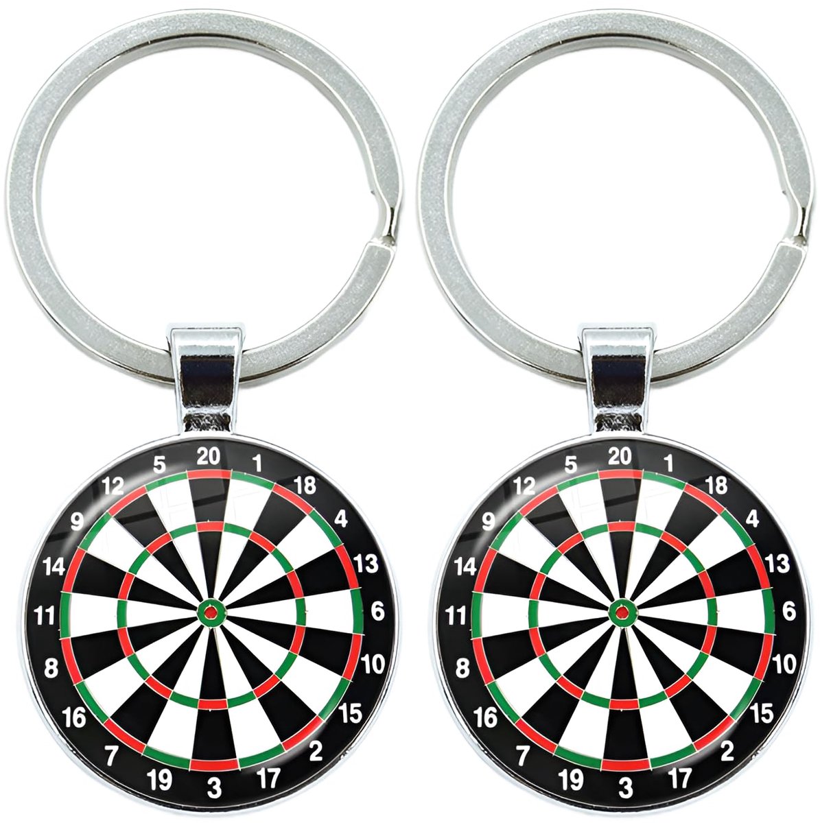 Dart sleutelanhanger 2 stuks - zilver - originele dart decoratie - perfect cadeau voor dartliefhebbers - SnelShoppen