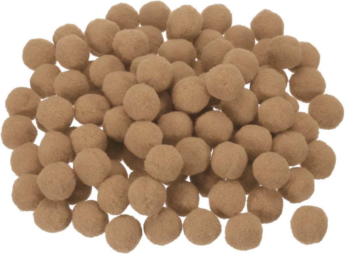 Viltballen voor knutselprojecten, huis, 3 cm, 30 mm, kaki, 100 stuks