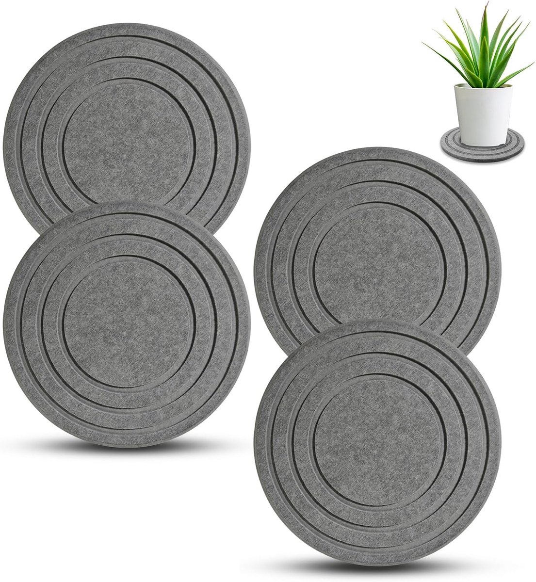 Schotels 17,5 cm plantenbakken voor potten, sneldrogende bloempotschotels diatomeeënaarde lade, plantenwatervanger, dienblad schotels voor potplanten (grijs)