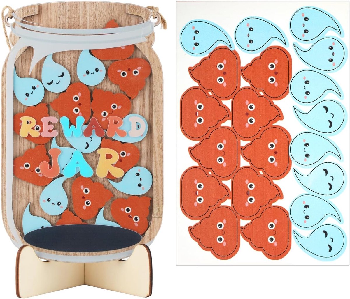 Beloningspot voor Peuters, Houten Kinderbeloningspot Schattige Zindelijkheidstrainingbeloningspot Kinderverantwoordelijkheidsbeloningsgrafiek voor Klasdecor Verantwoordelijkheidsbeheertool