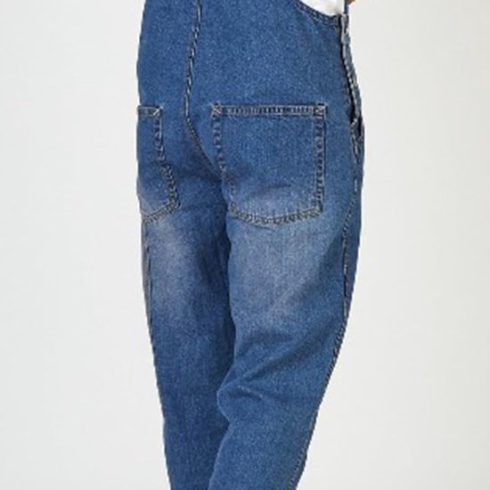 Heren Denim Blauwe Tuinbroek Stonewash Relaxed Fit Casual Jeans Zakken Overalls — afbeelding 3