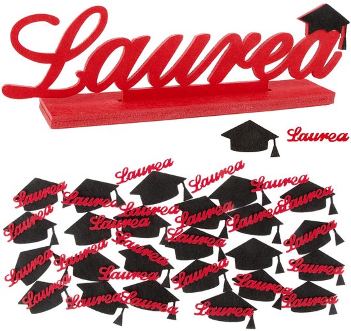 1 Set Italiaanse 'Laure' Afstudeerdecoratie Bureau Decoratie Tafelornament Viltdecoratie voor Afstudeerfeest Versieringen van Studie Universiteit School Afstuderen Examen