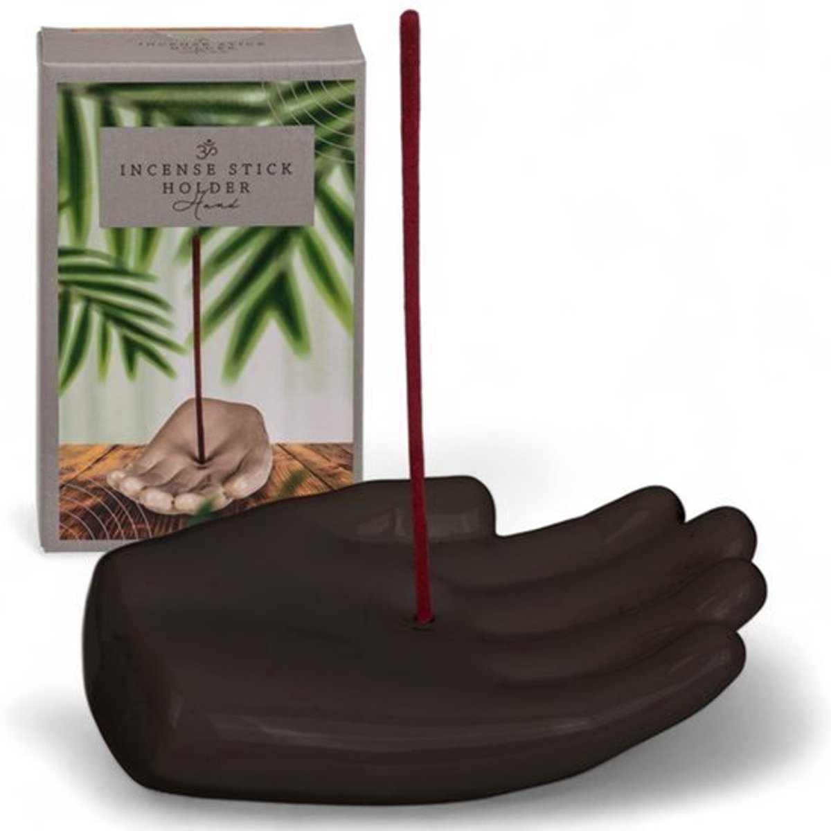 Handhouder voor Wierookstokjes â€“ Keramisch, Wit-Grijs-Zwart, Harmonieus Ontwerp, 12x7.5x2.5 cm