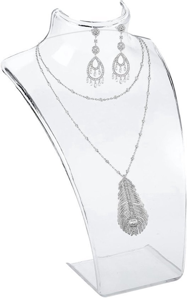 Sieraden Display Rack - Ketting Mannequin Buste - Transparant Acryl