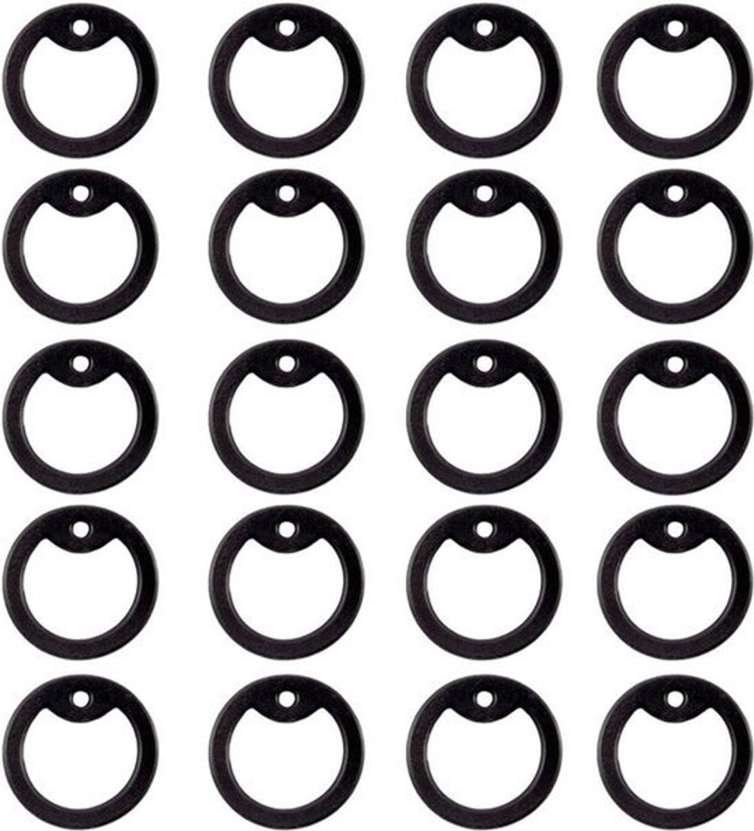 20 stuks siliconen geluiddemper ring afdekking hond hang tag product militaire dag afdekking (zwart)
