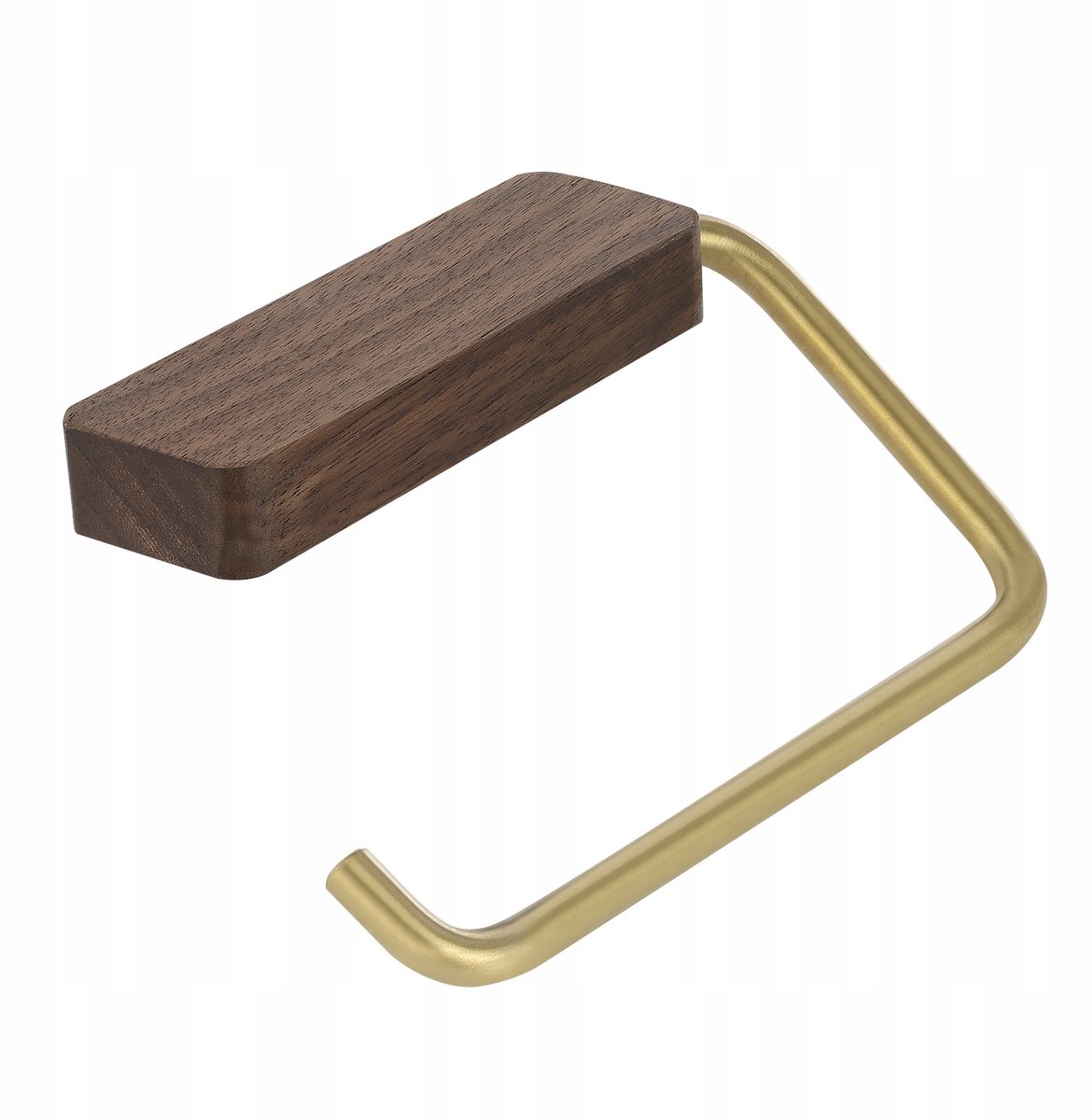 Merkloos Rustieke Houten & Metalen Toiletrolhouder - Goud