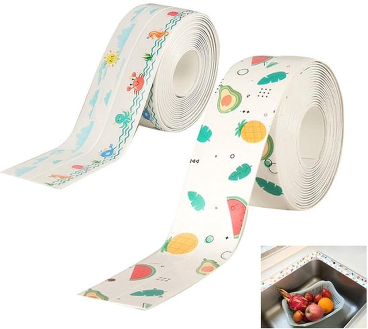 Afdichtingstape waterdicht - Douchedeurafdichting - Waterdichte tape - afdichtstrip douchedeur - 2 stuks - Voegband - Kitstrip - afdichtstrip keuken - 320*3.8cm - afdichtstrip kookplaat - douchestrip - douchedeur afdichting - Toiletbril sticker - Wit