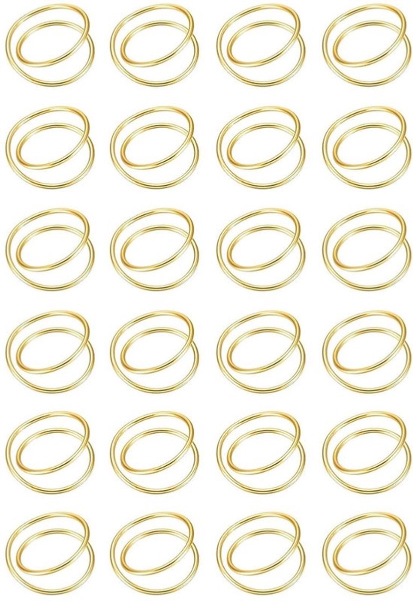 24 Stuks - Servetringen - Servetgespen - 5*5*2.5cm - Goud - Zinklegering - Servet ringen tafeldecoratie - Voor Bruiloften, Banketten, Jubileumfeesten - Tafeldecoratie - Servetgespen - Tafel Accessoire