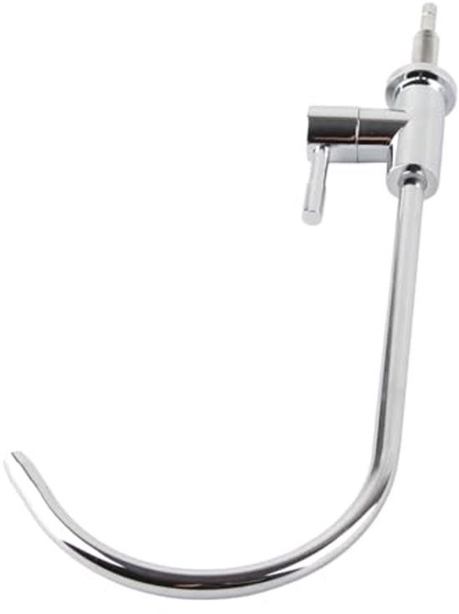 Gooseneck Keukenkraan Model 1/4'' - Zinklegering - Chroom - Hoog Arc - Enkele Handgreep