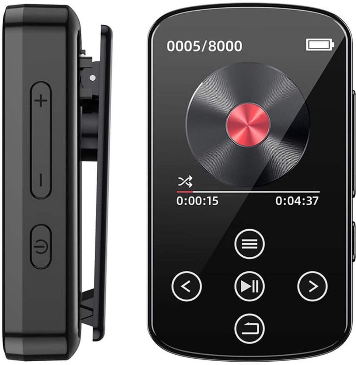 Bluetooth mini-muziek MP3-speler, draagbare sportmuziekspeler met clip, lossless audiokwaliteit, opnamefunctie, FM-radio - 32 GB
