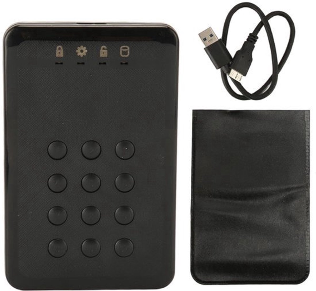 Draagbare Hardwareversleutelde Externe Harde Schijf met USB 3.0, PIN-authenticatie, Realtime Versleuteling, 5Gbps Snelheid voor OS X, en