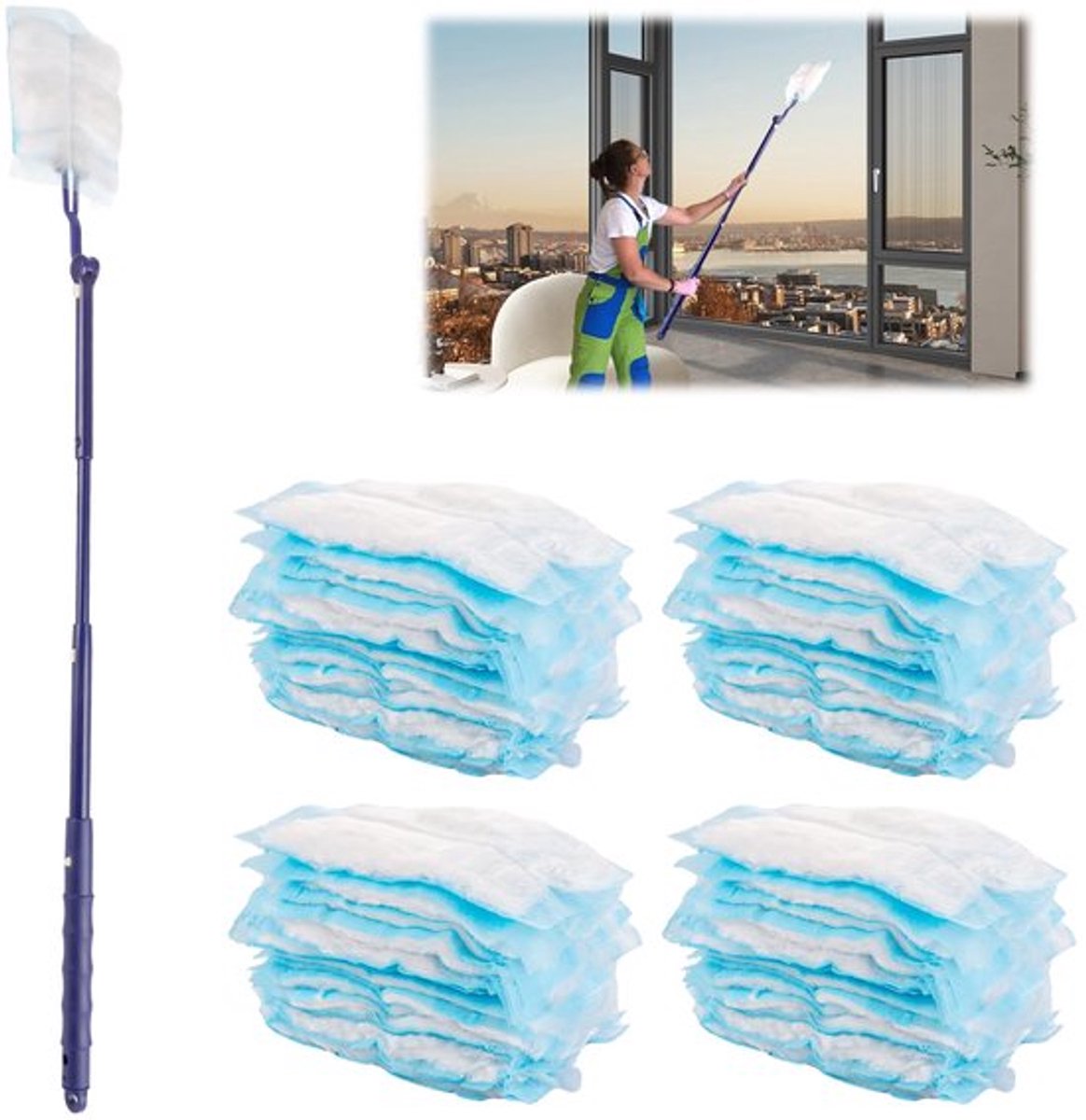 Swiffer Dust Magnet, Navulverpakking, Stofwisser met 1 Handvat, Duster voor Swiffer Duster Doeken, Swiffer Schoonmaak Duster, Stofdoek, Huisdierhaar Navulling, Stof
