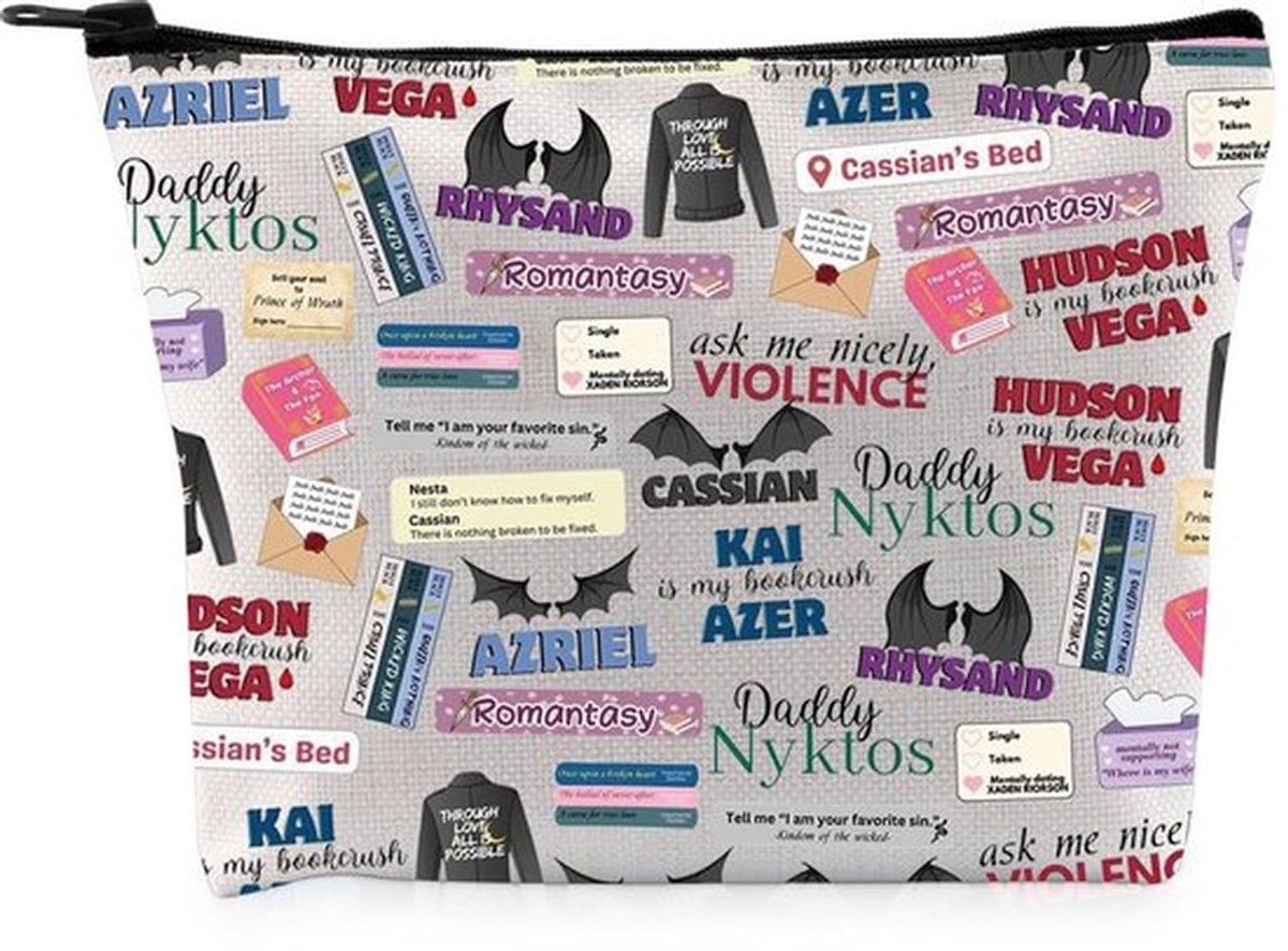 Love Gift Makeup Bag Bookish Cosmetic Bag Romance Novel Fan Gift Booktok Lover Gift, Bag Eu