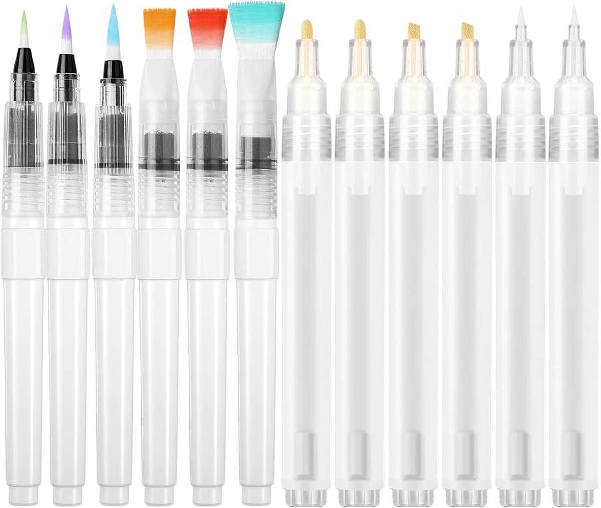 Vulbare penseelsets 12 stuks - Leeg met reservoir - Lekvrij ontwerp - Voor schilderen en kalligrafie - ShopVlot