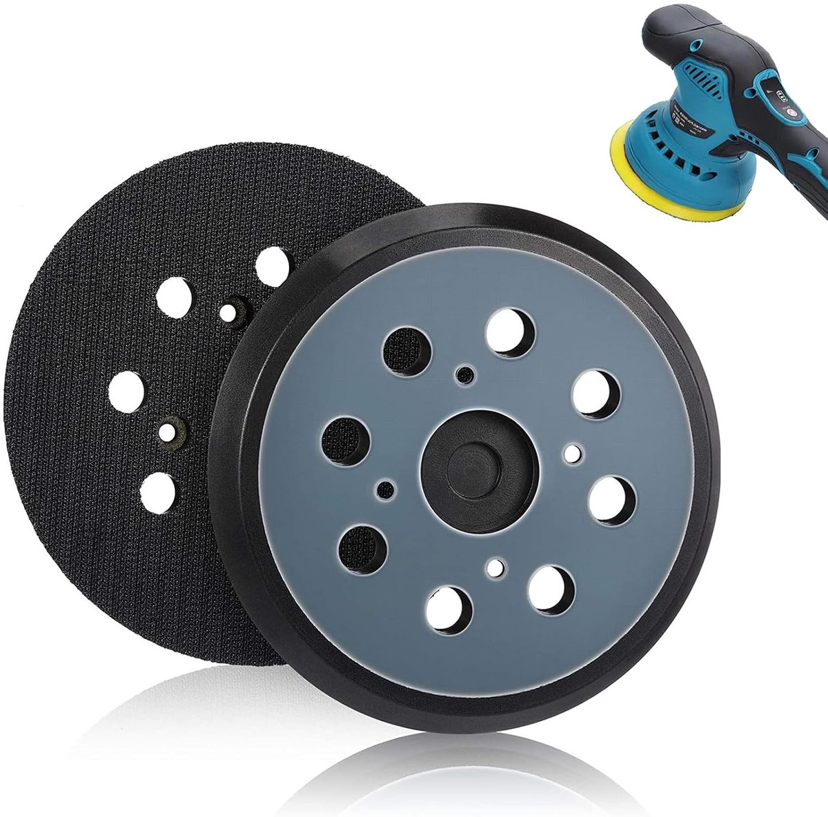 Schuurdiscs Ø 125 mm - 2 stuks - rubber - voor vlakke oppervlakken - ShopVlot