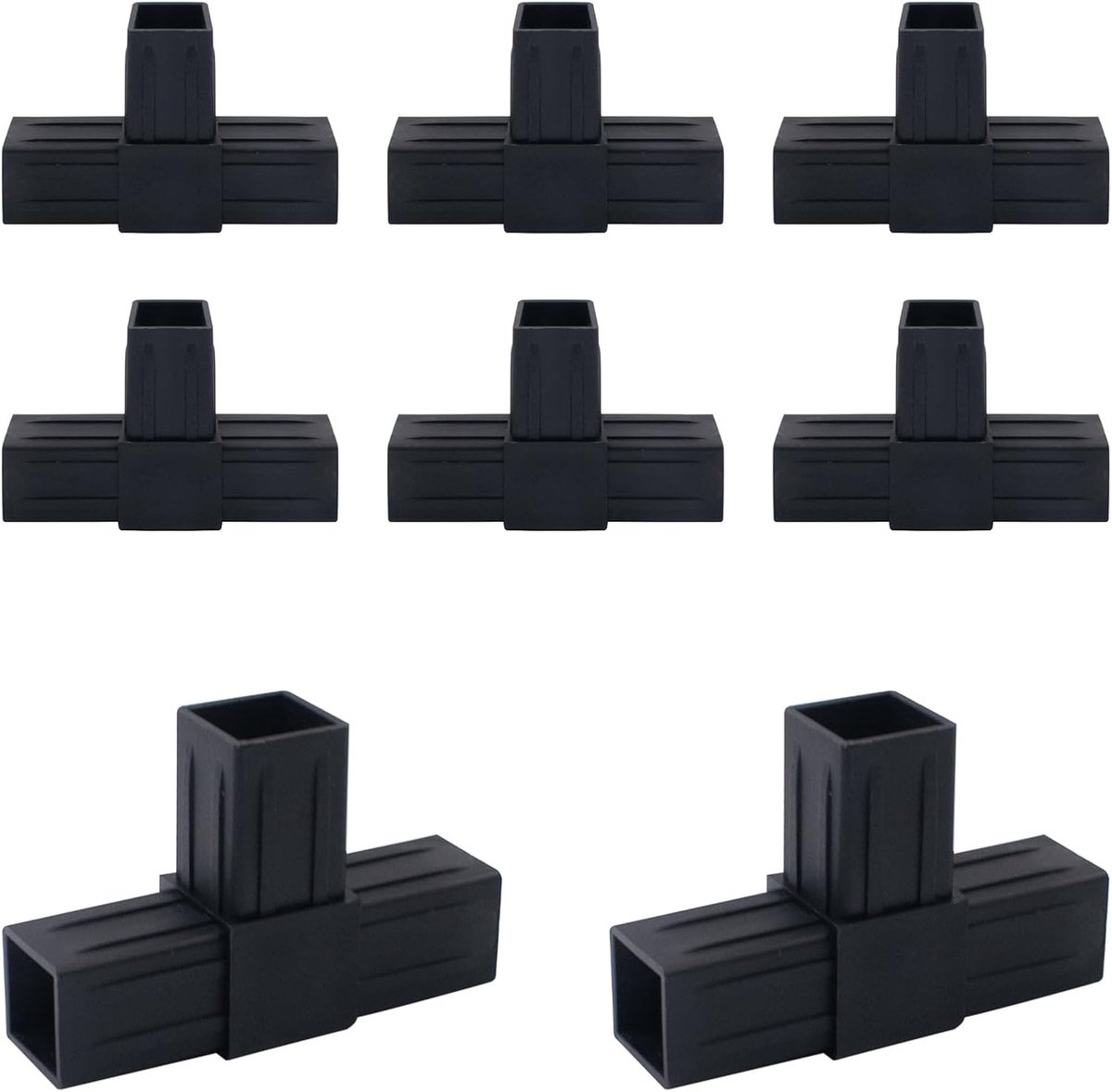 Plastic vierkante buiskoppelingen 25 x 25 mm - 3-voudig T-vormig - voor stevige constructies - ShopVlot