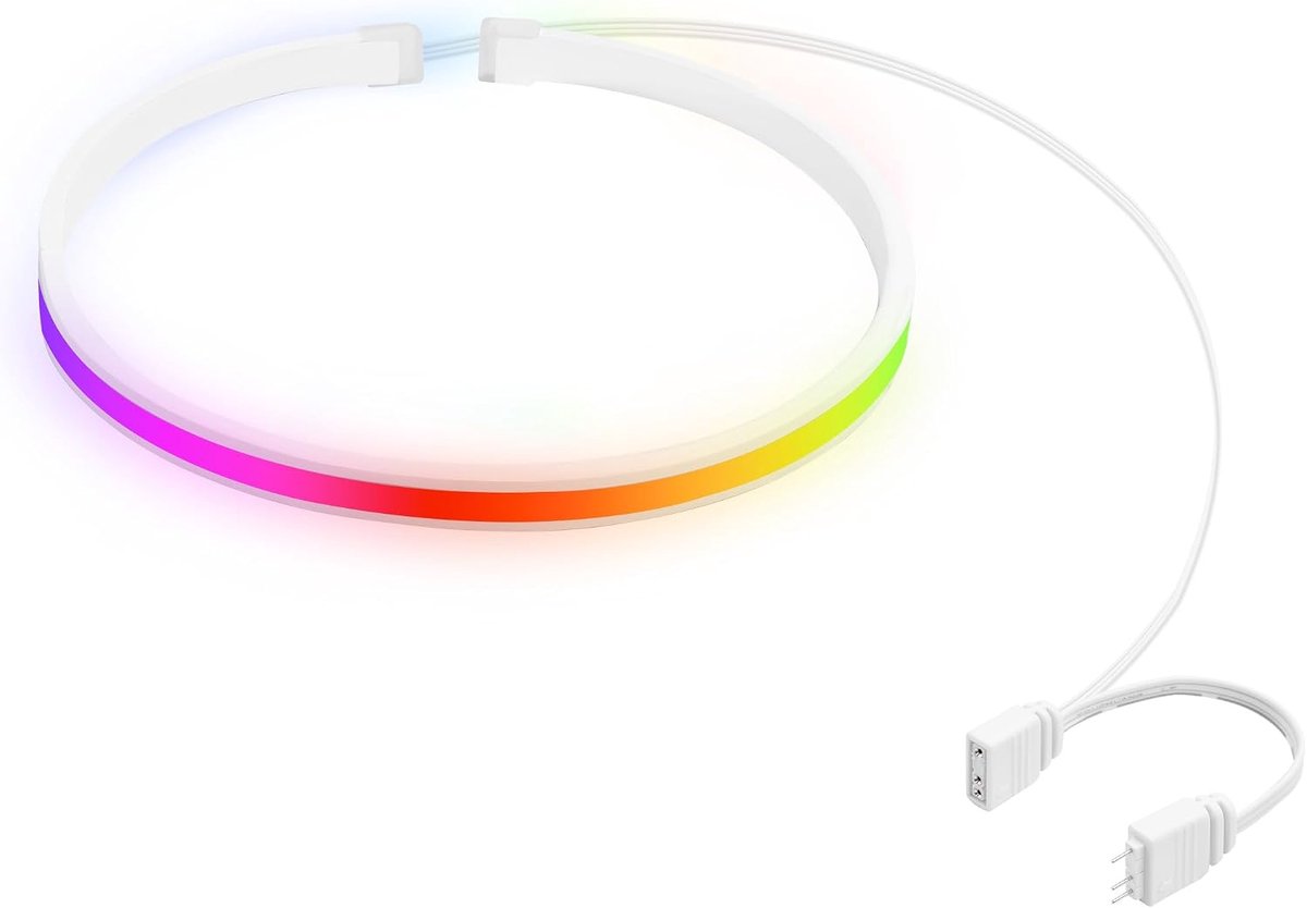 RGB LED Strip 50cm - Wit Siliconen Lichtbalk - 5V 3-Pin Interface - Perfect voor Gaming PC - ShopVlot