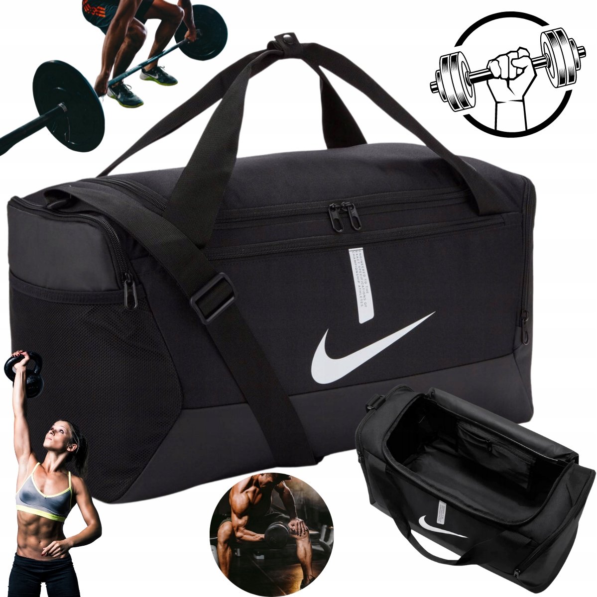 Sporttas Gym Fitness Training Tas Ruim en Duurzaam Zwart