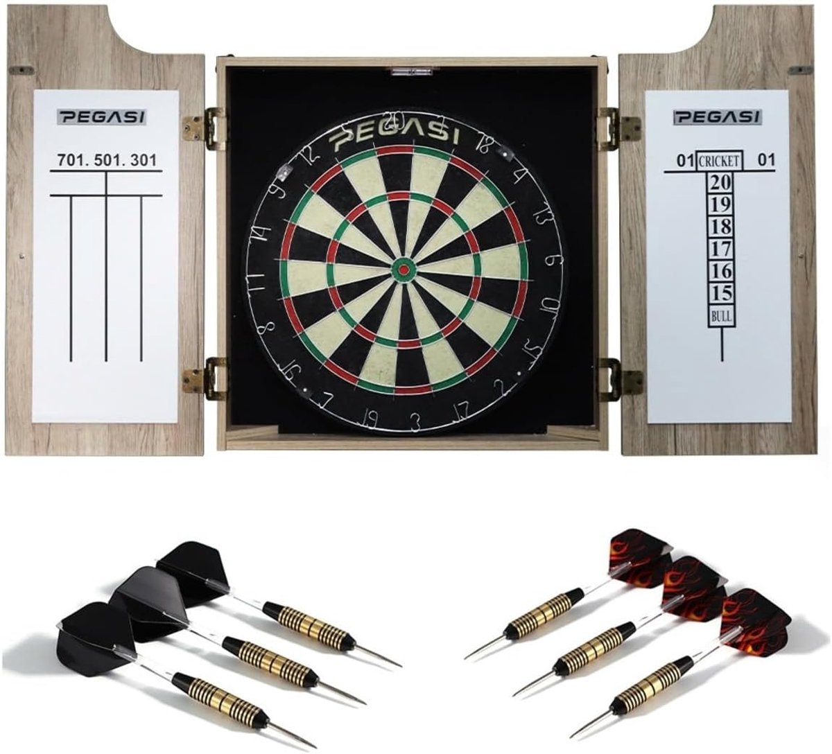 Dartbordkast set Classic - Licht Eiken - Stijlvol ontwerp - Perfect voor je speelruimte - ShopVlot
