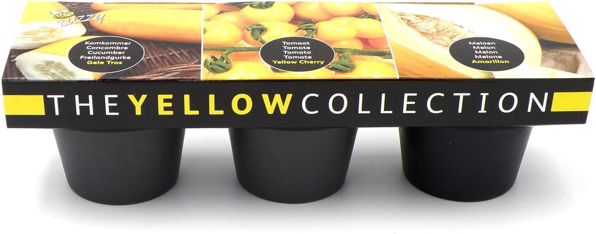 Zaaipakket keramisch geel - 3 keramische potten - inclusief kwaliteit zaden - ideaal als cadeau - ShopVlot