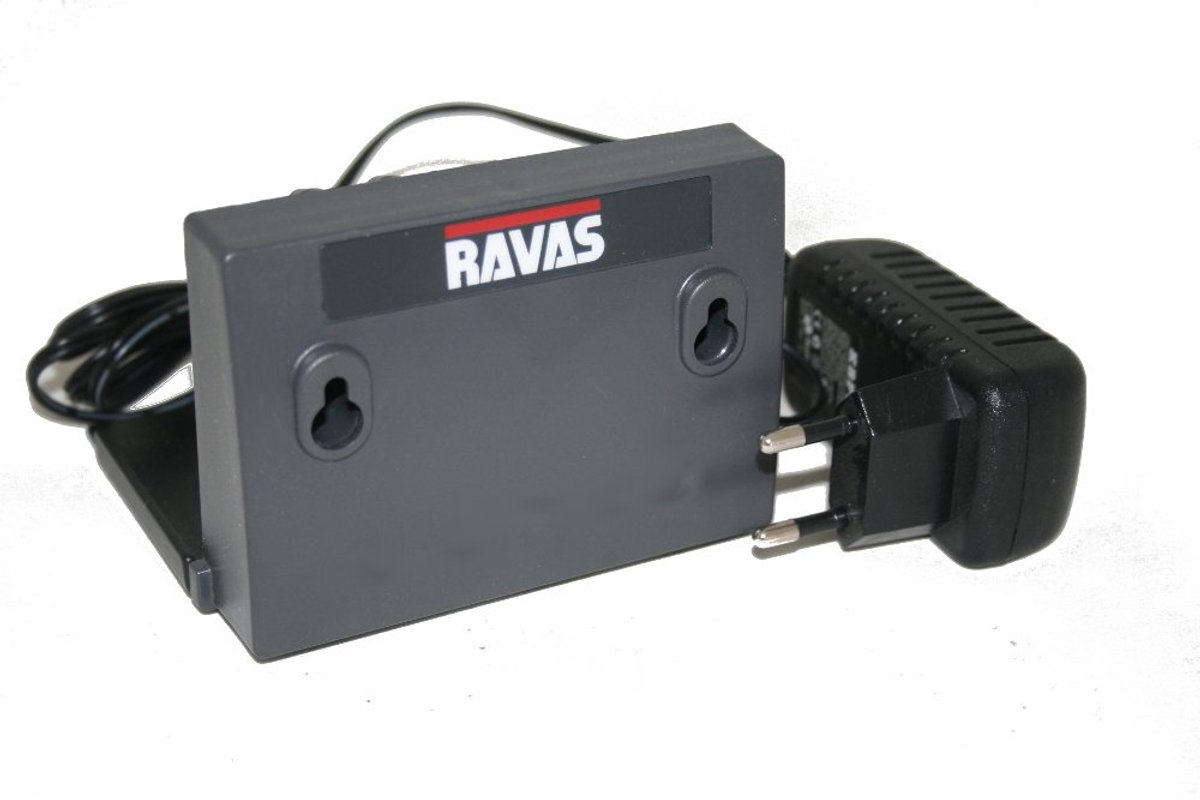 Oplader 12V 0.3A - Inclusief wandmontage - Originele Ravas oplader - Ideaal voor batterijonderhoud - ShopVlot