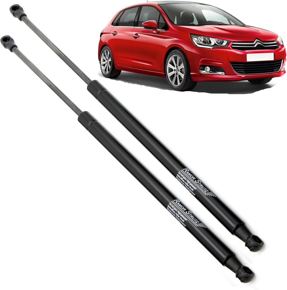 Gasvering Achterklep 492 mm - Vervangingsset voor Citroen C4 2009-2018 - Kracht 475N - Eenvoudige installatie - ShopVlot