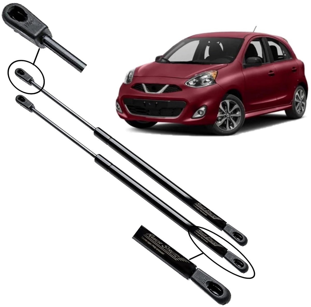 Gasveren achterklep 2x 502 mm - vervanging voor Nissan Micra mk4 2010-2016 K13 - hoge kracht 380N - ShopVlot