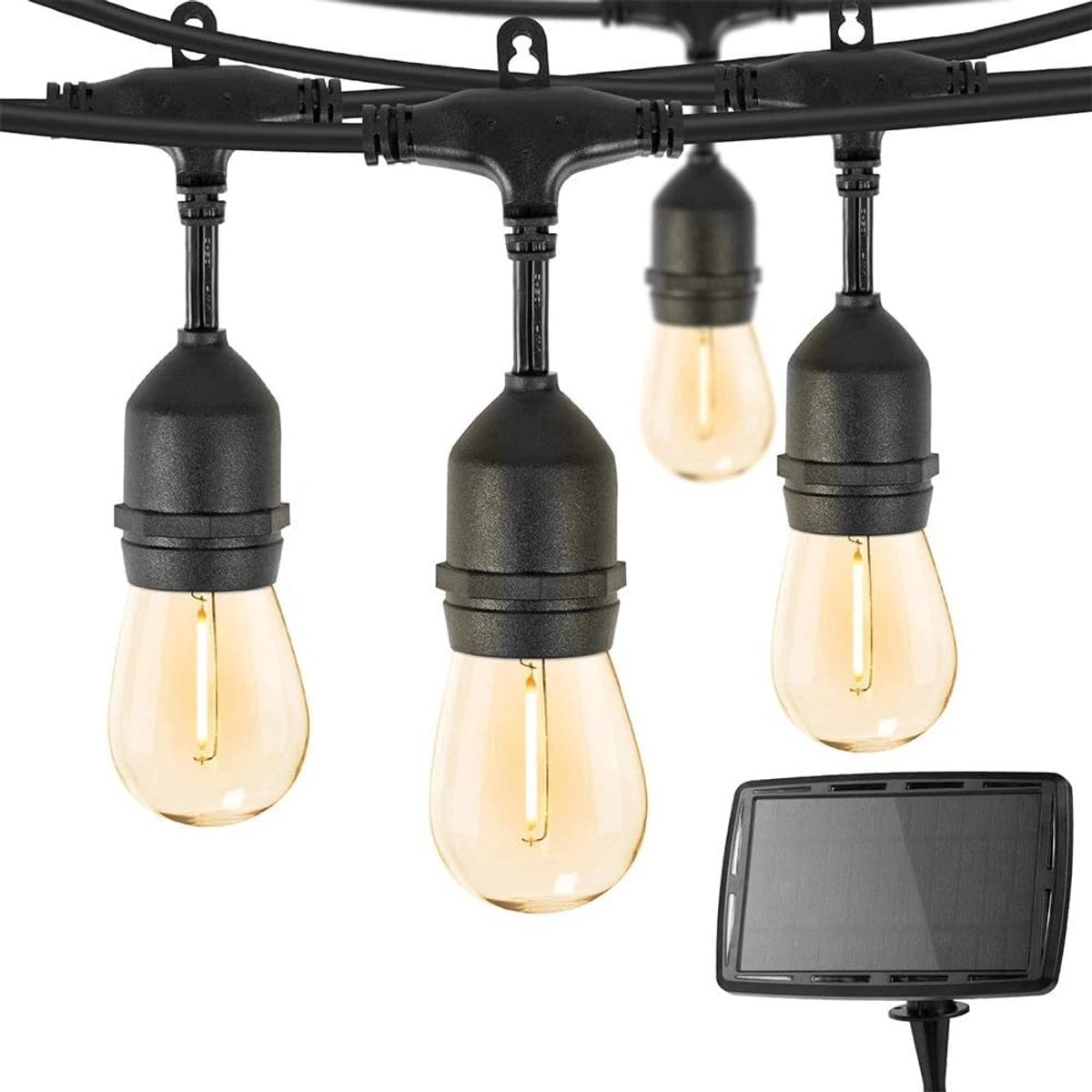 Solar LED Fairy Lights - 15 warm witte lampen - met schemerschakelaar - voor sfeervolle avonden buiten - ShopVlot