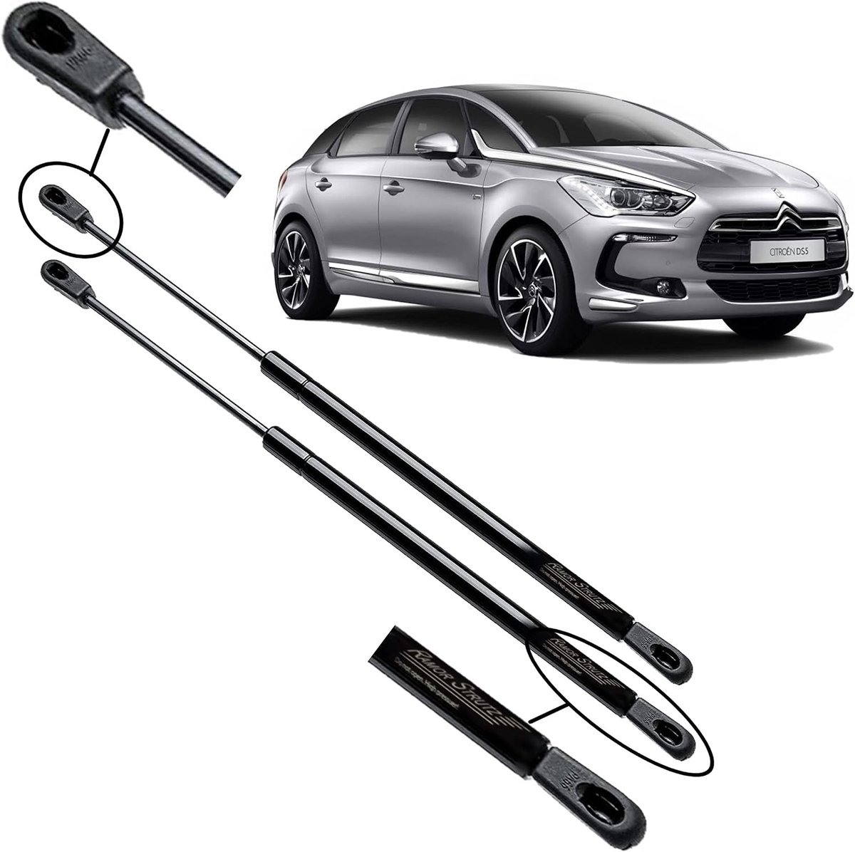 Gasveer achterklep 425 mm - vervangingsset voor Citroen DS5 2011-2015 - duurzame demping - eenvoudig te installeren - ShopVlot