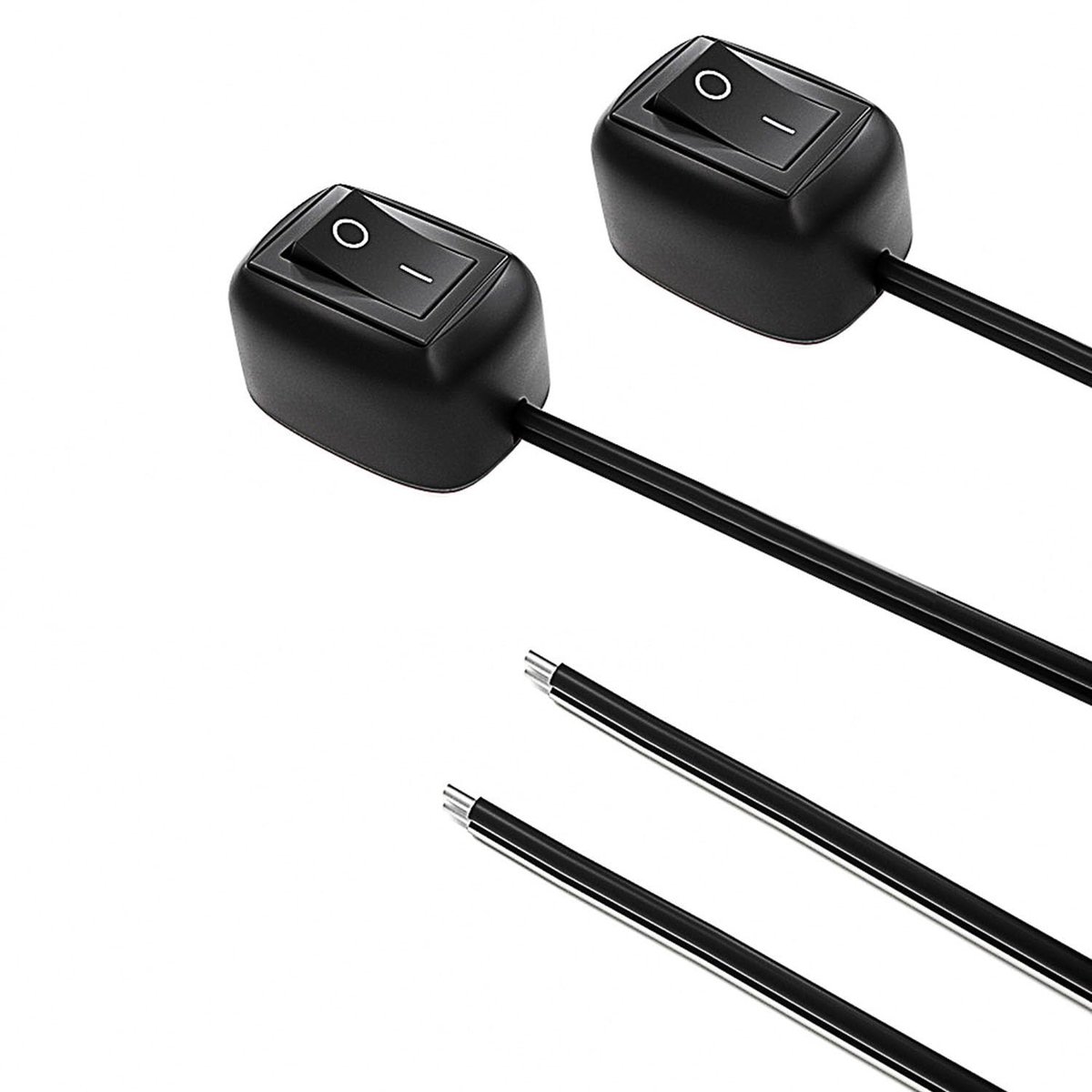 DCPaste Type Drukknop Schakelaar 12-24V - DIY On/Off Schakelaar - 100cm Kabel - Ideaal voor Verlichting - ShopVlot