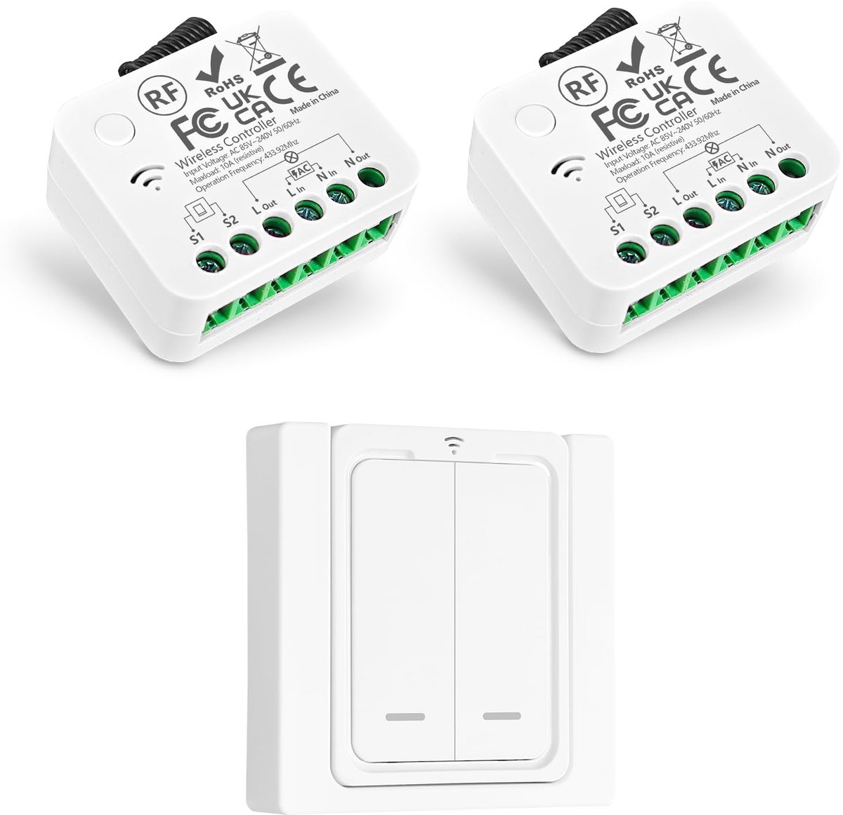 Draadloze lichtschakelaar - compatibel met AC220V - radio bereik tot 100 m - eenvoudig te installeren - ShopVlot
