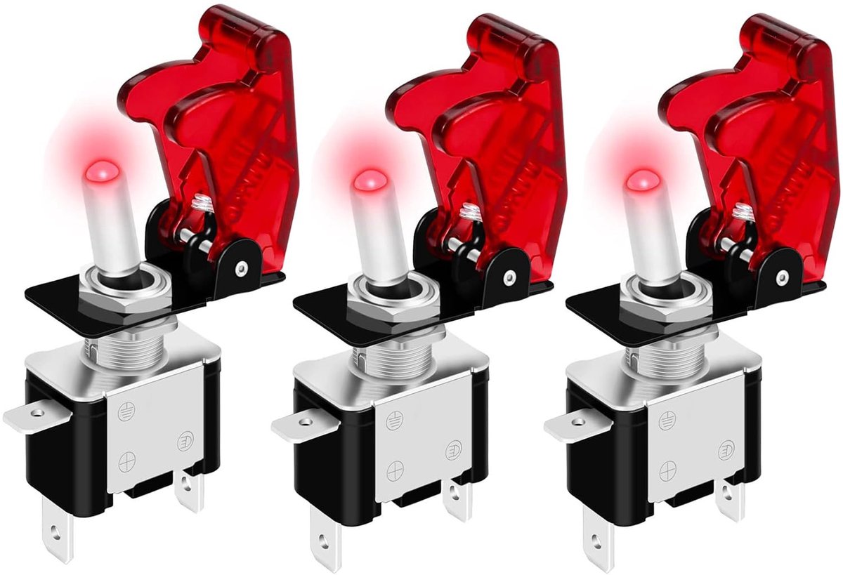 Toggle Switch 12/24 V - Metaal - Verlicht - Geschikt voor voertuigen - ShopVlot